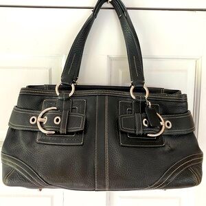 Coach Black SoHo Leather Tote/Purse/Handbag. Double handled. EUC